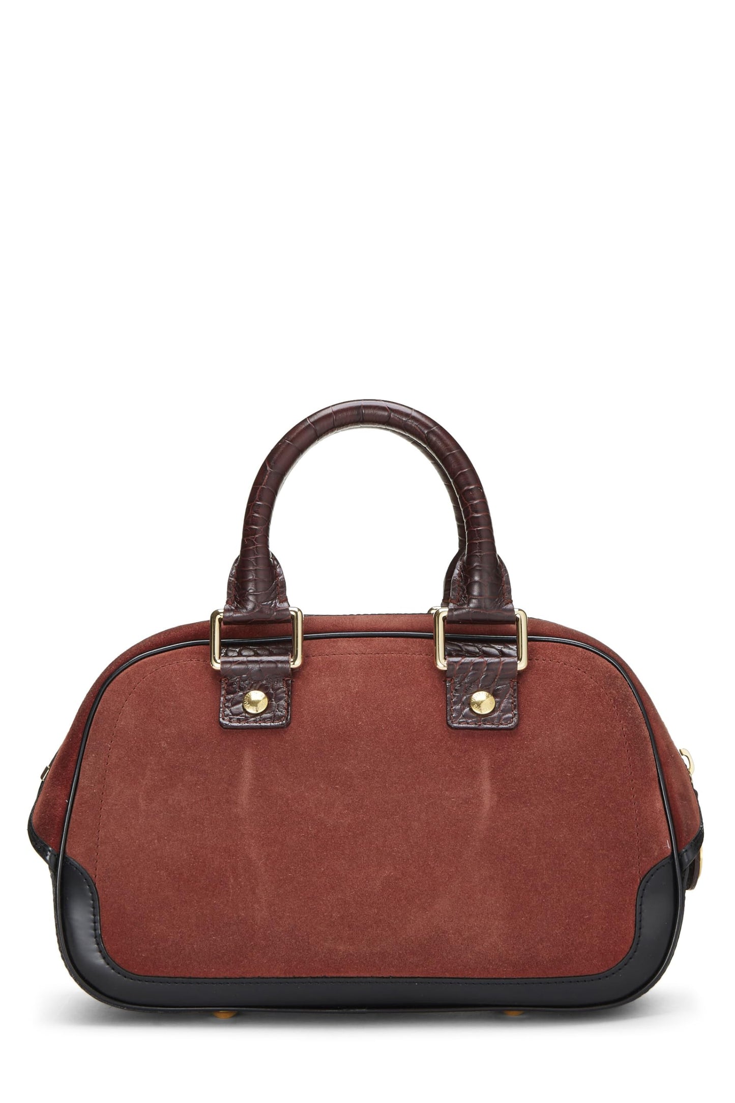 Louis Vuitton, sac Stampbag PM en daim bordeaux d'occasion, bordeaux