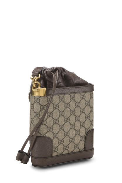 Gucci, sac seau Ophidia en toile GG Supreme d'origine d'occasion, petit, marron