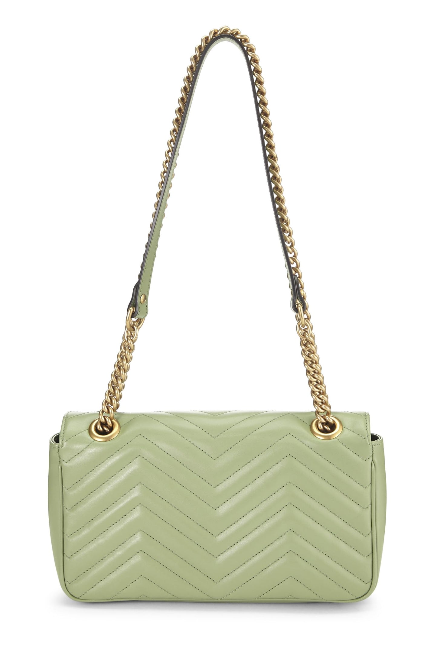 Gucci, sac à bandoulière GG Marmont Torchon en cuir vert d'occasion, petit modèle, vert