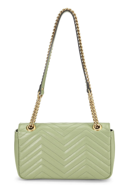 Gucci, sac à bandoulière GG Marmont Torchon en cuir vert d'occasion, petit modèle, vert