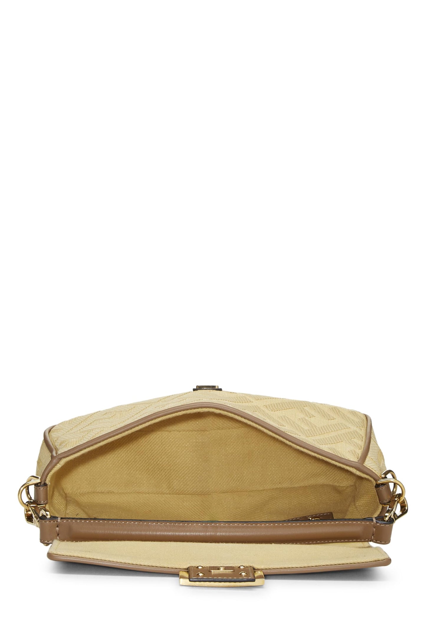 Fendi, Pre-Loved Yellow Canvas Convertible Baguette Medium, Yellow