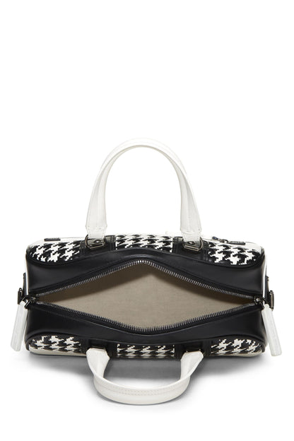 Dior, Sac bowling Vibe en cuir blanc et noir d'occasion, petit modèle, blanc