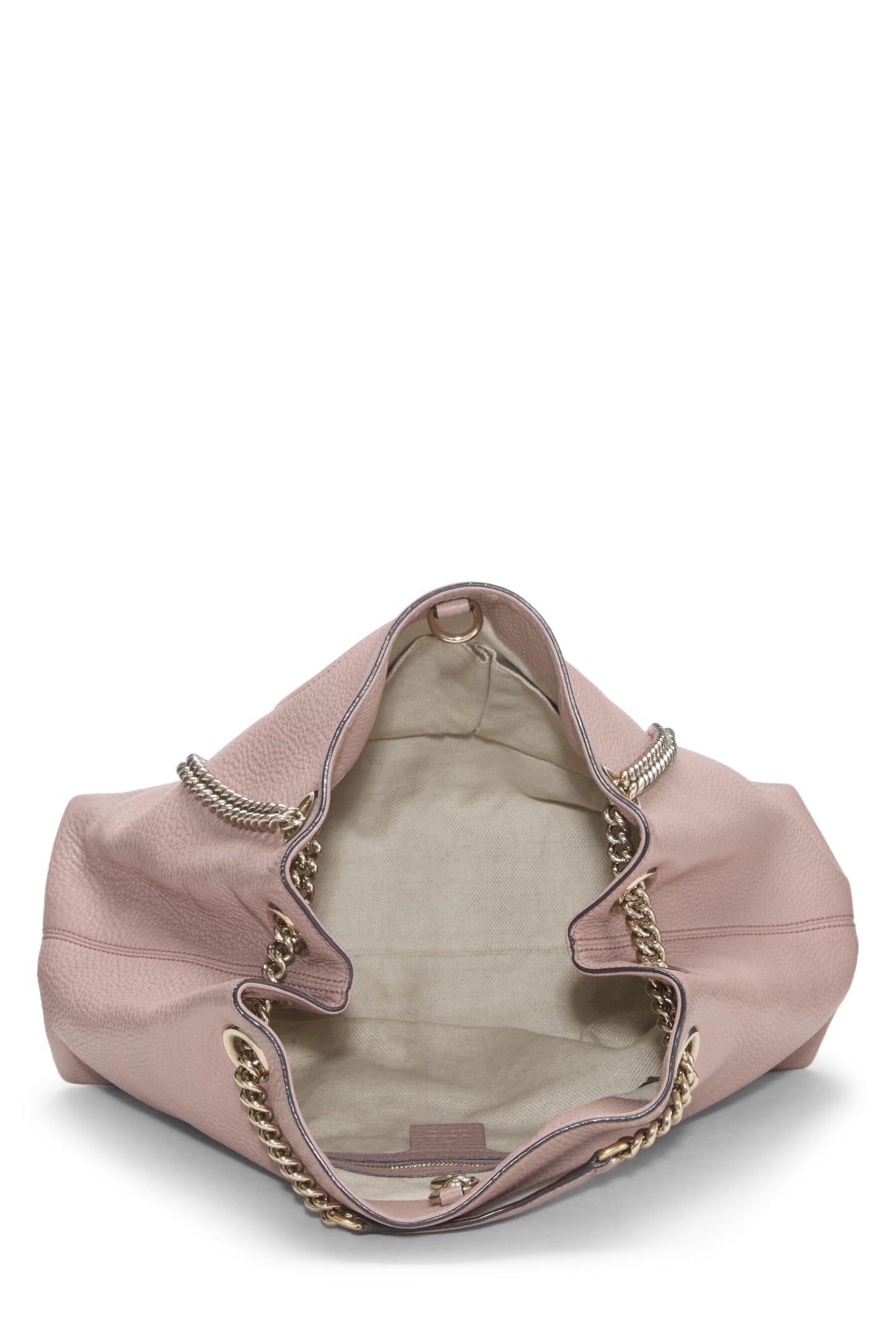 Gucci, sac fourre-tout Soho en cuir rose d'occasion avec chaîne, rose