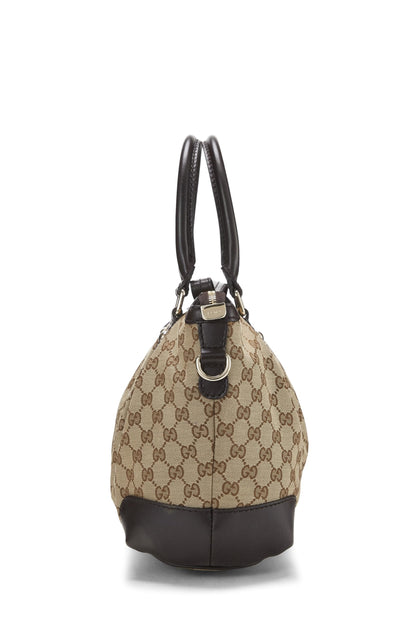 Gucci, Bolso mediano con cremallera Sukey de lona GG original marrón Pre-Loved, Marrón