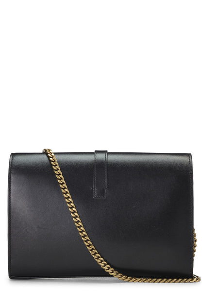 Yves Saint Laurent, Pre-Loved Black Calfskin Sulpice Wallet On Chain (WOC), Multi