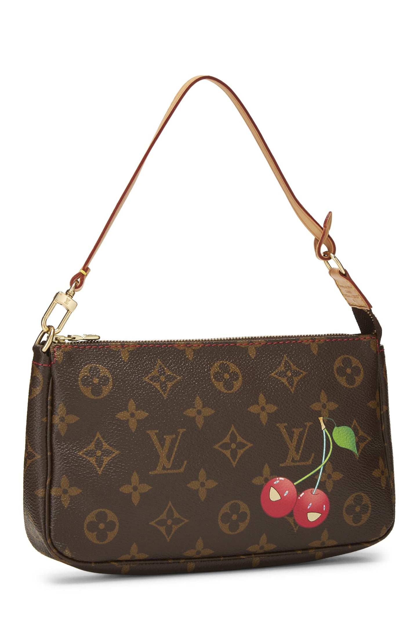 Louis Vuitton, Takashi Murakami x Louis Vuitton Monogram Cerise Pochette Accessoires d'occasion, Marron