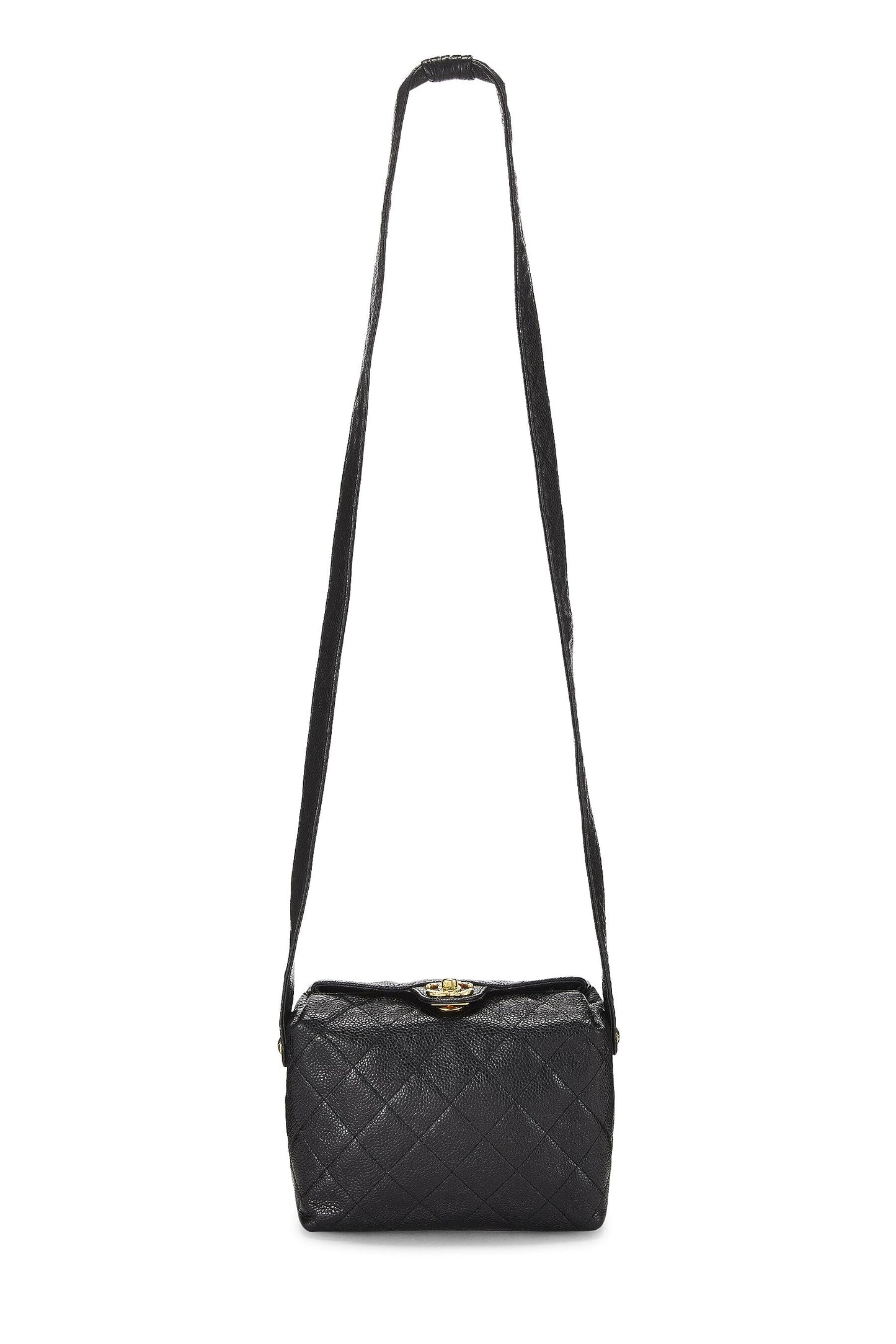 Chanel, sac à bandoulière Black Caviar d'occasion, noir