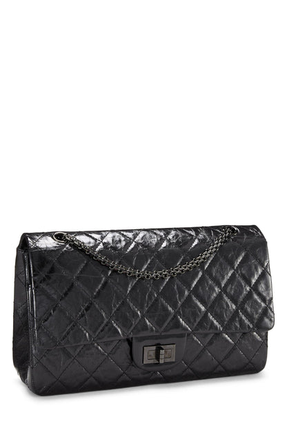 Chanel, Reissue Flap 227 en cuir de veau noir d'occasion 2.55, noir