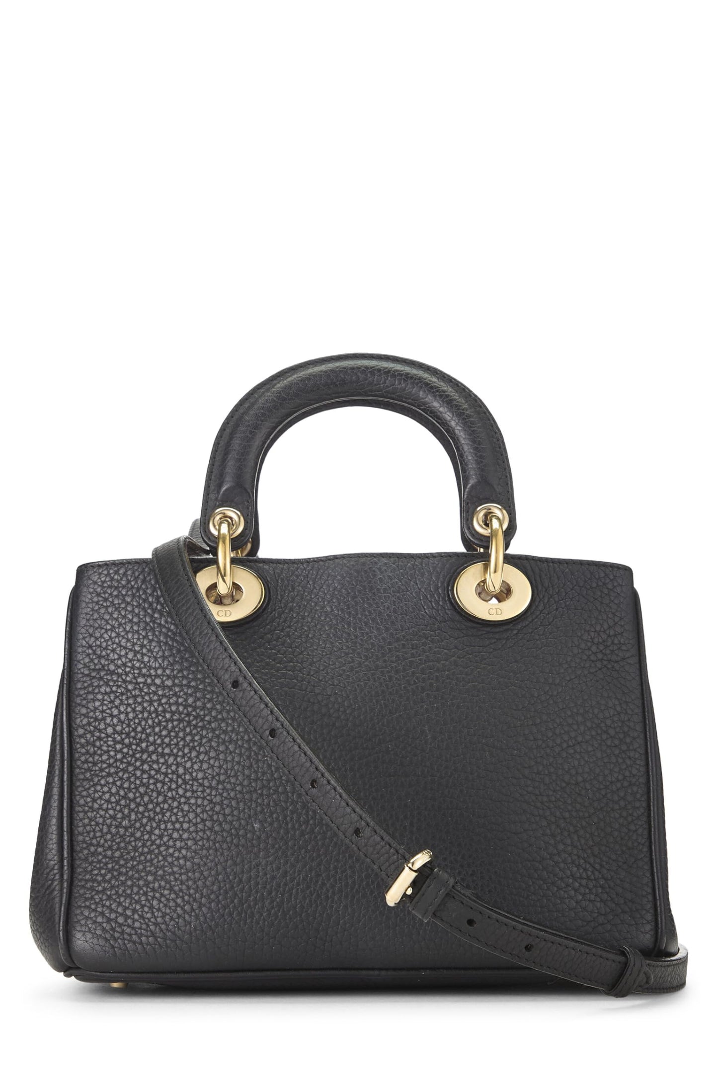 Dior, Mini sac à main Diorissimo en cuir noir d'occasion, noir