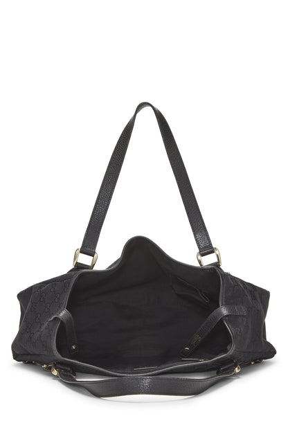 Gucci, sac fourre-tout Abbey en toile GG noir d'occasion, noir