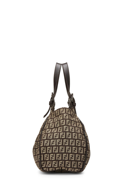 Fendi, Pre-Loved Brown Zucchino Canvas Tote, Brown