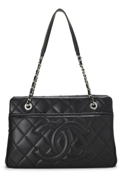 Chanel, Bolso tote mediano 'CC' Black Caviar Timeless Pre-Loved, Negro