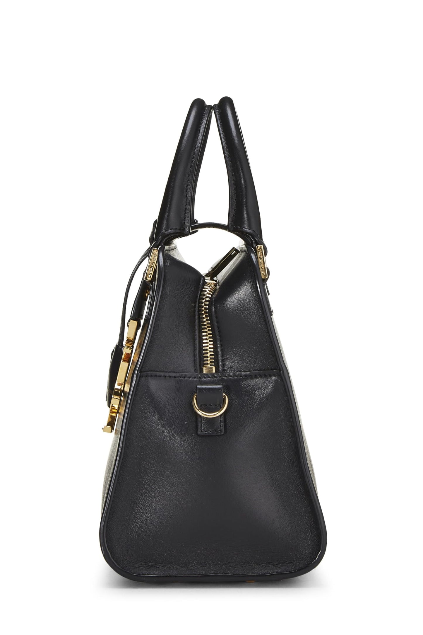 Yves Saint Laurent, Cabas Baby en cuir noir monogrammé d'occasion, noir