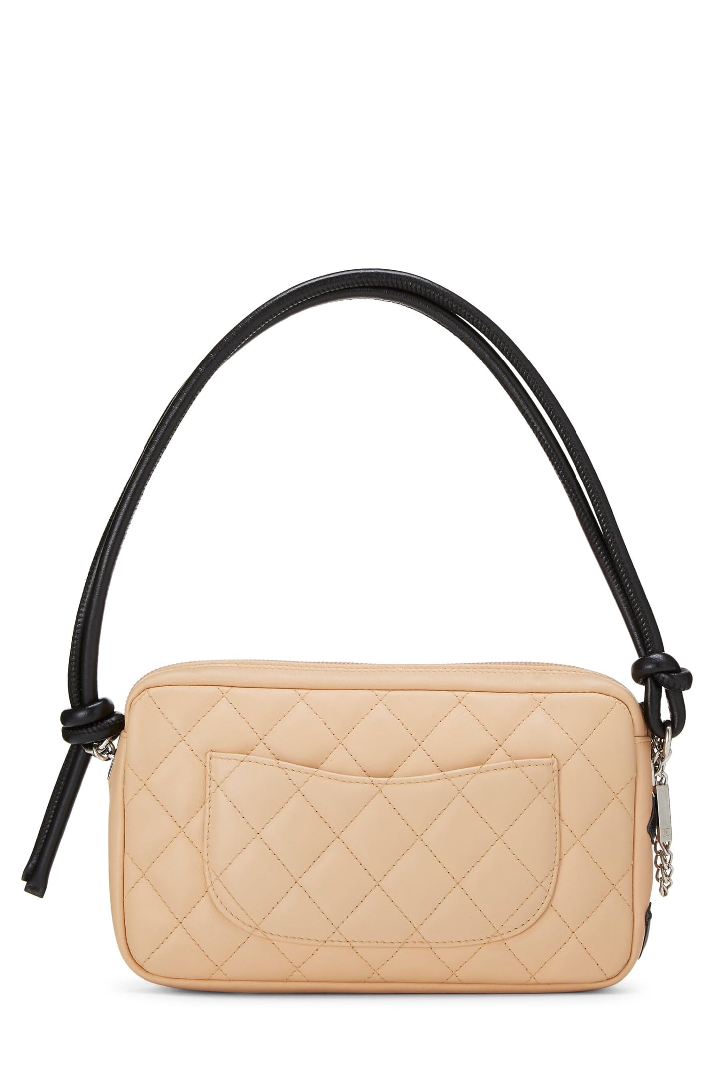 Chanel, Pochette Cambon en cuir de veau matelassé beige d'occasion, beige