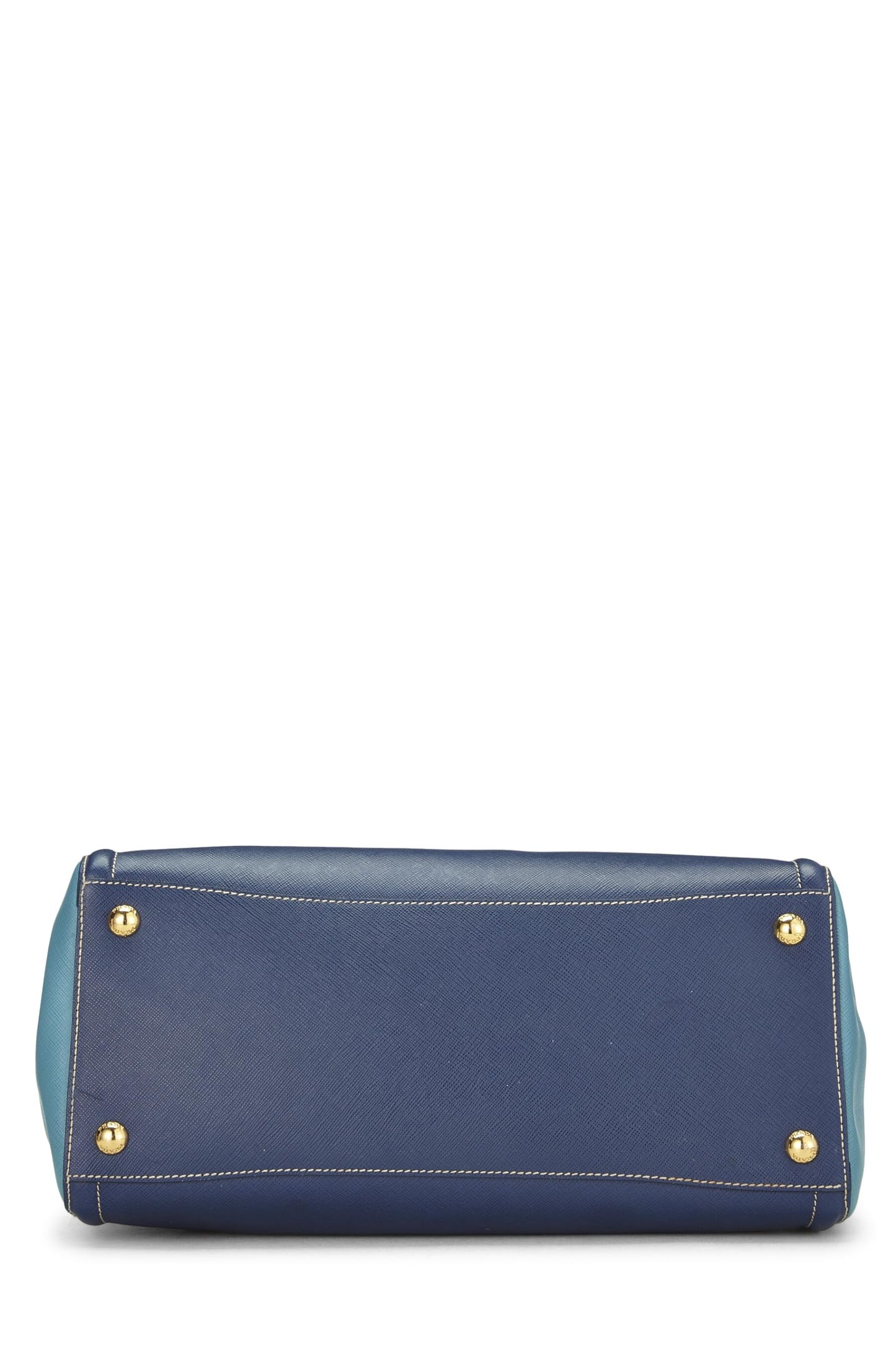 Prada, sac fourre-tout bicolore bleu Saffiano d'occasion, bleu