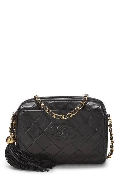 Chanel, Mini sac de poche en cuir d'agneau noir d'occasion, noir