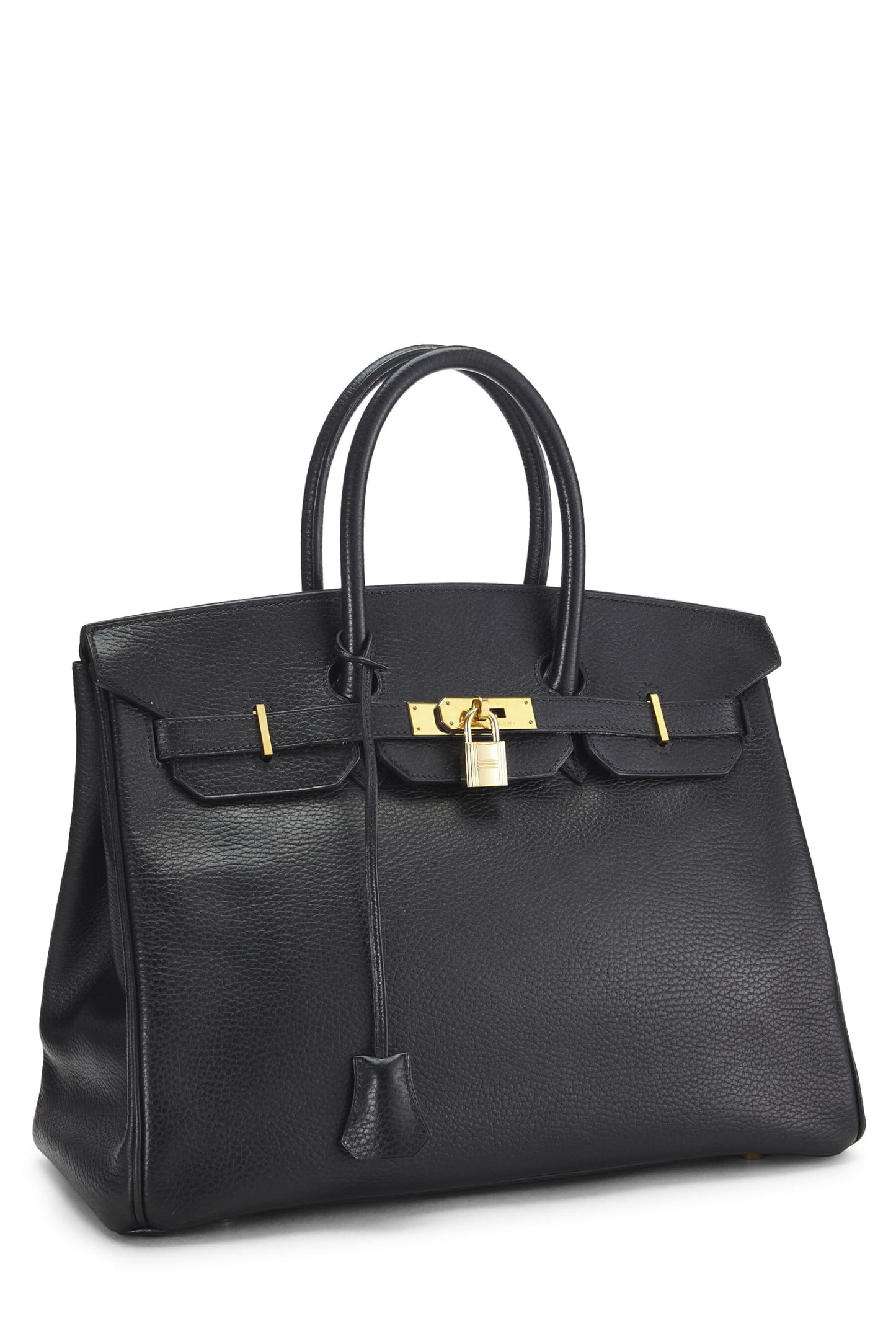 Hermès, Pre-Loved Black Ardennes Birkin 35, Black