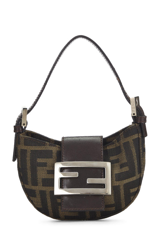 Fendi, Pre-Loved Brown Zucca Canvas Croissant Mini, Brown