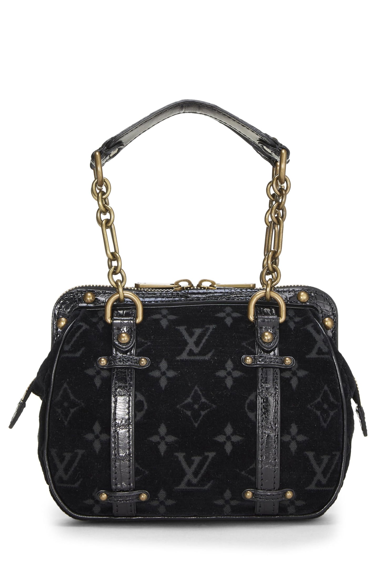 Louis Vuitton, Pre-Loved Black Monogram Velour Gracie PM, Black