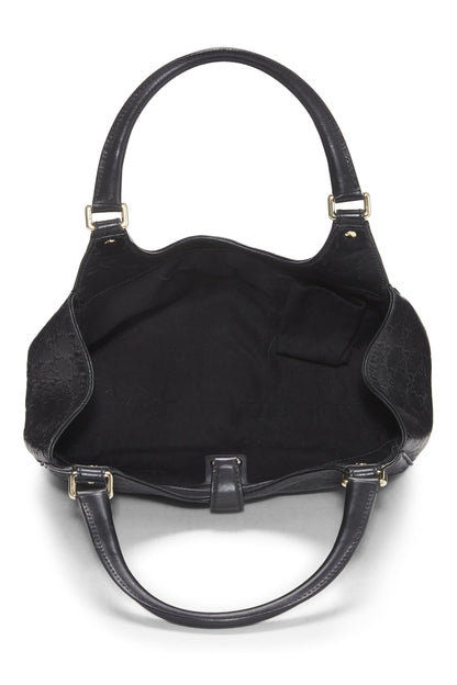 Gucci, sac Bardot en cuir Guccissima noir d'occasion, noir