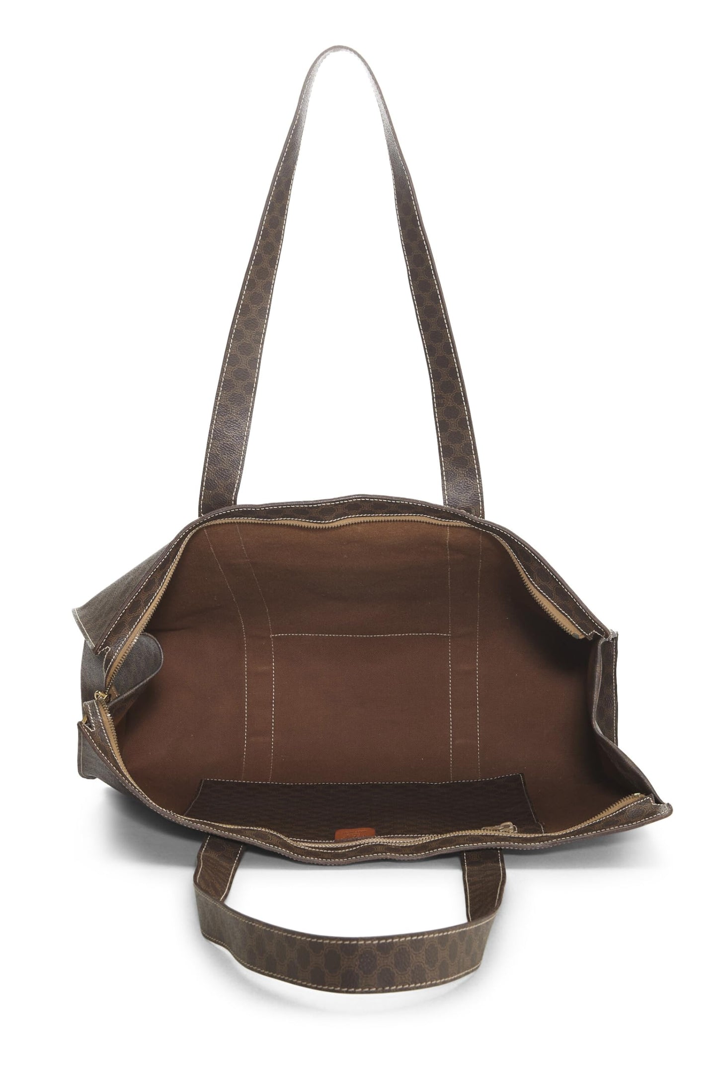 Céline, sac fourre-tout en toile enduite marron Macadam d'occasion, marron