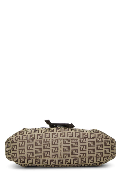 Fendi, sac à bandoulière en toile marron Zucchino d'occasion, marron