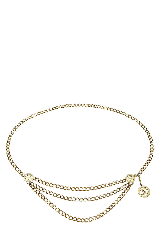 Chanel, Pre-Loved Gold Sunburst 'CC' Chain Belt 3, Gold