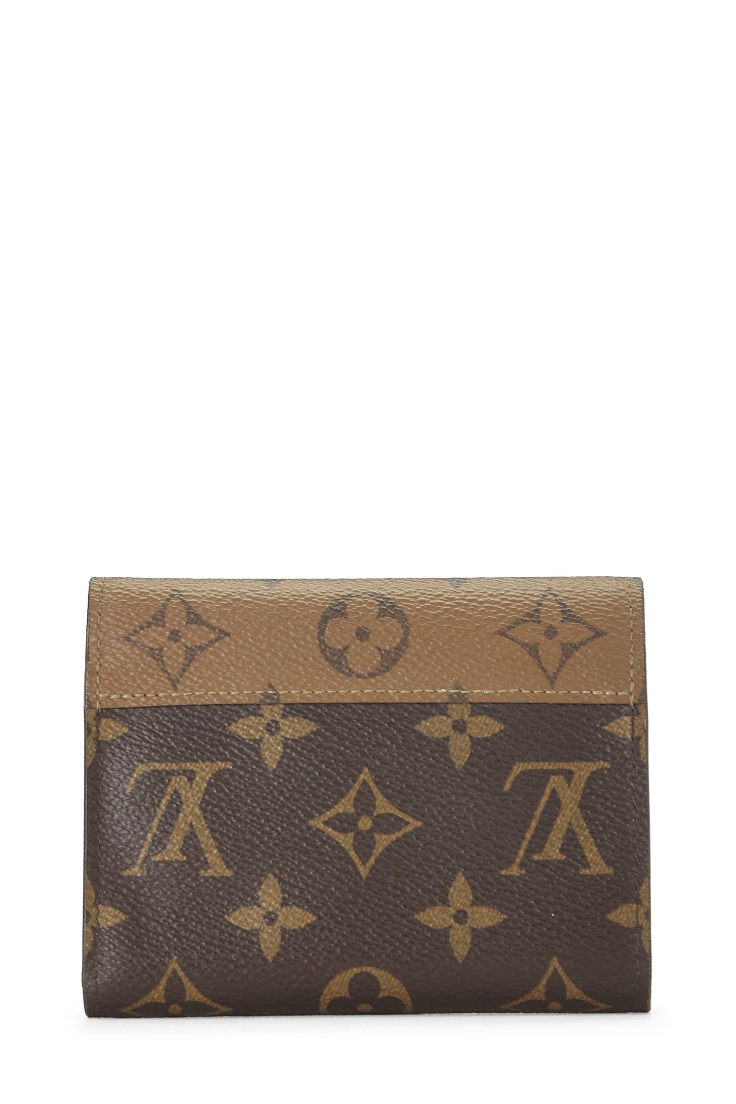 Louis Vuitton, portefeuille Victorine inversé en toile Monogram d'occasion, marron