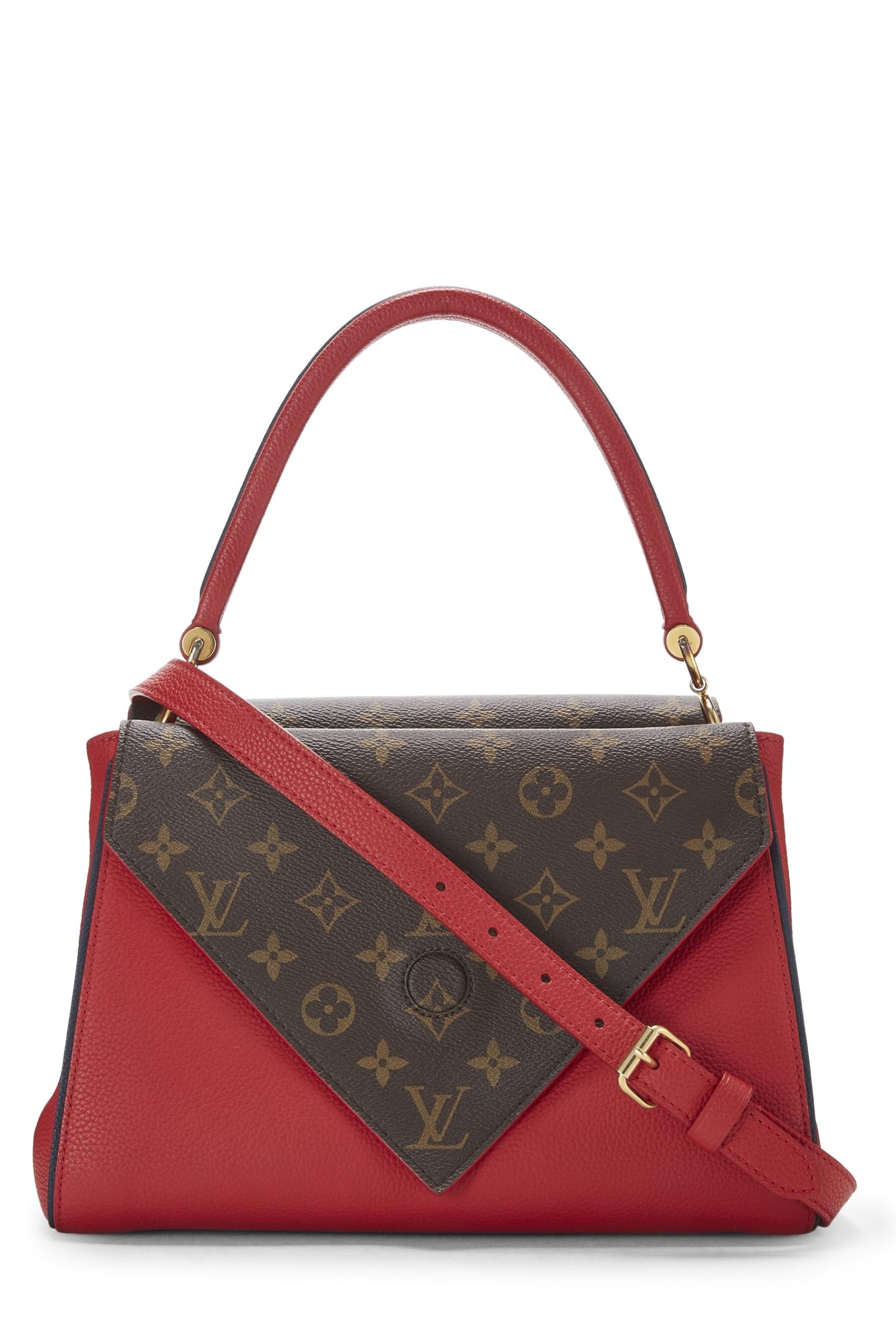 Louis Vuitton, sac Double V en cuir monogrammé rouge d'occasion, rouge