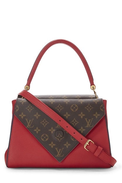 Louis Vuitton, Pre-Loved Red Monogram Leather Double V Bag, Red