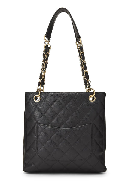 Chanel, sac cabas matelassé noir Caviar Petite d'occasion (PST), noir