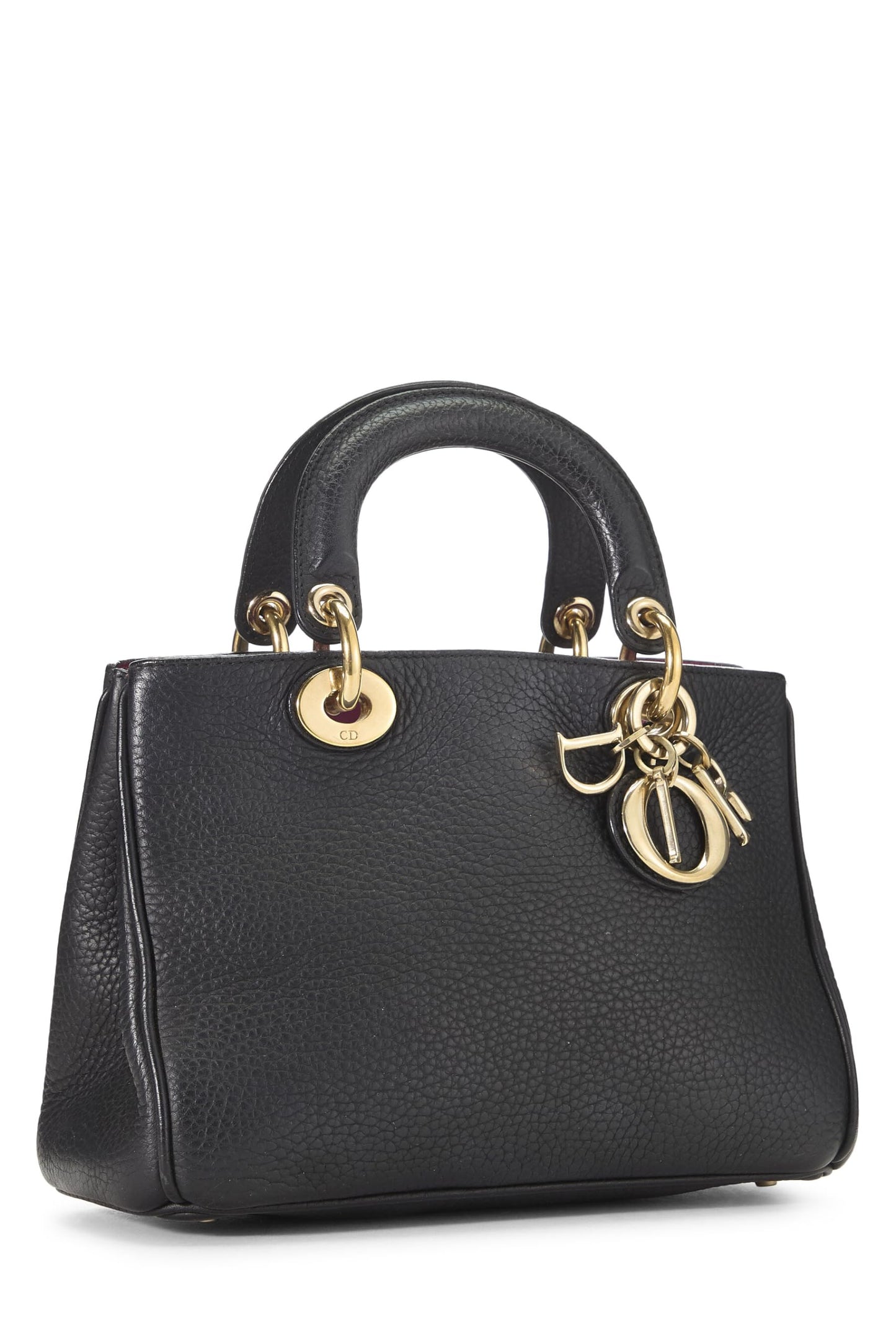 Dior, Mini sac à main Diorissimo en cuir noir d'occasion, noir