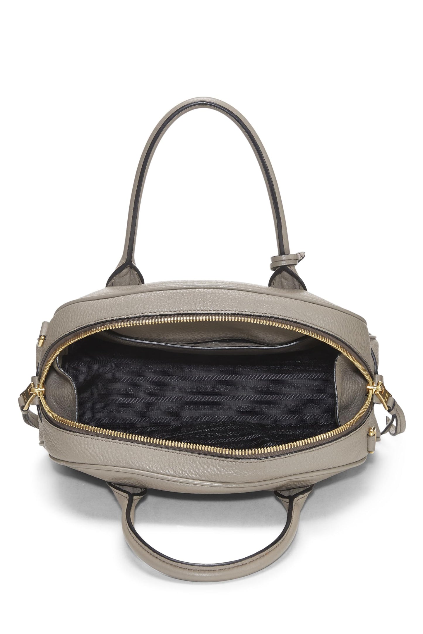 Prada, Pre-Loved Grey Vitello Daino Convertible Bowler Small, Grey