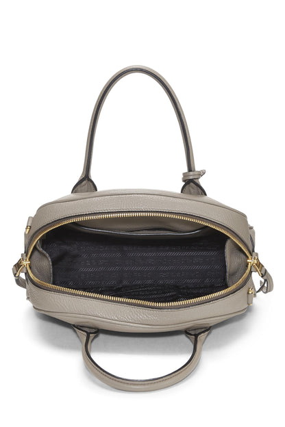 Prada, Bowler convertible pequeño Vitello Daino gris Pre-Loved, Gris