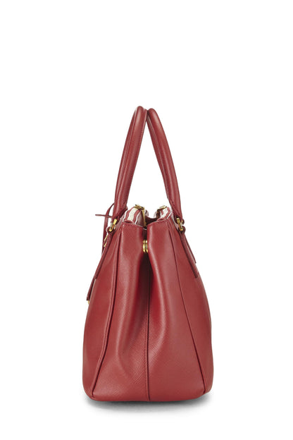 Prada, sac fourre-tout Executive moyen en saffiano rouge d'occasion, rouge