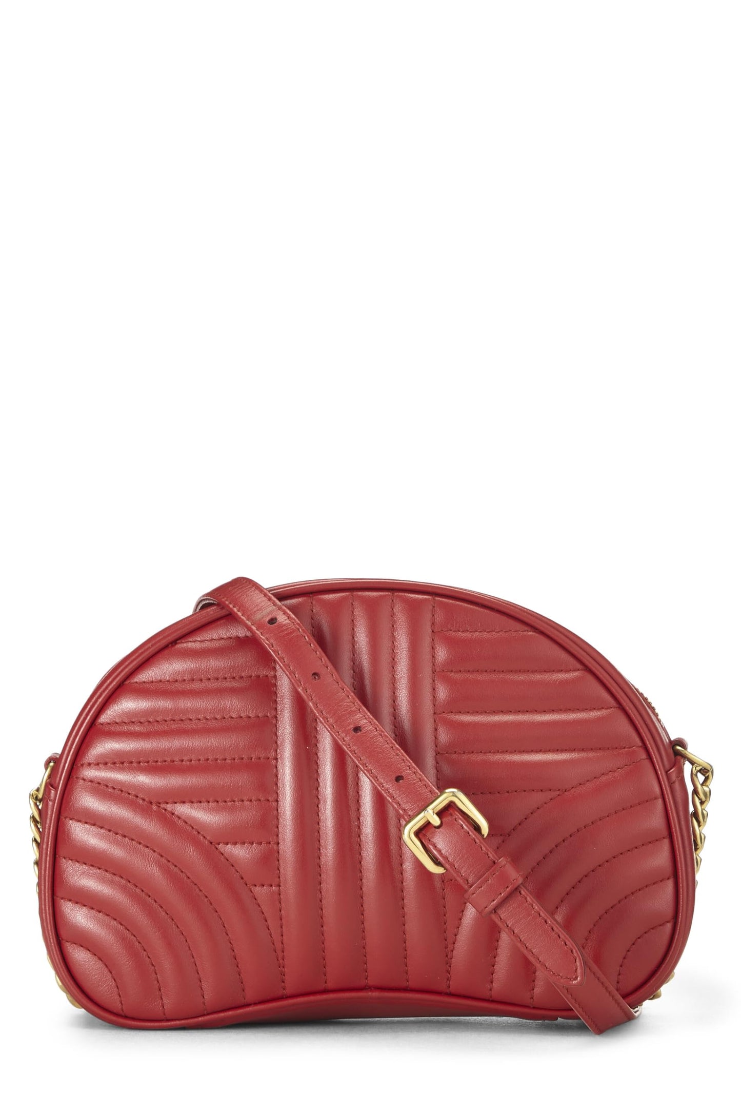 Prada, Pre-Loved Red Calfskin Diagramme Crossbody Bag, Red