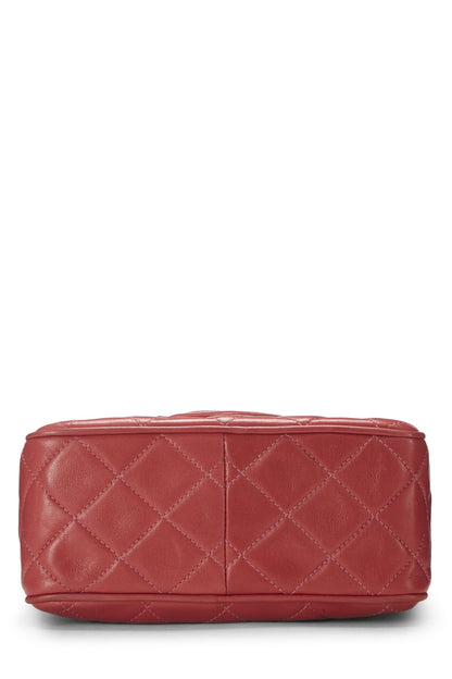 Chanel, Pre-Loved Pink Lambskin Diamond 'CC' Tab Camera Bag Mini, Pink