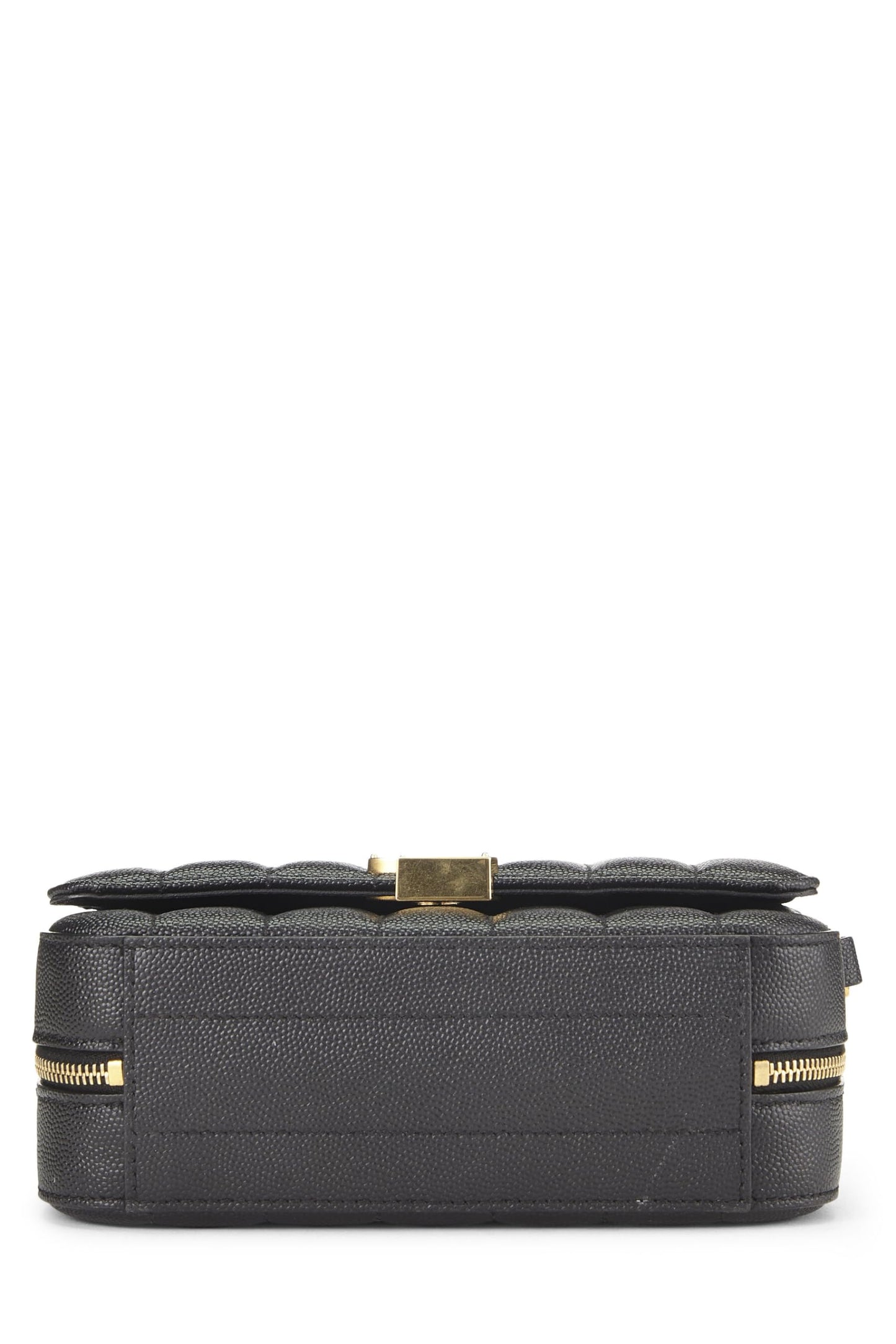 Yves Saint Laurent, sac photo Vicky en cuir d'agneau matelassé noir d'occasion, noir