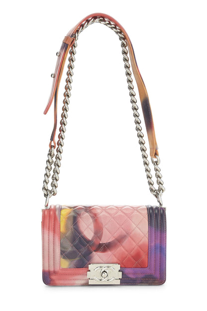 Chanel, Bolso pequeño Flower Power Boy de piel de cordero acolchado multicolor Pre-Loved, Multi