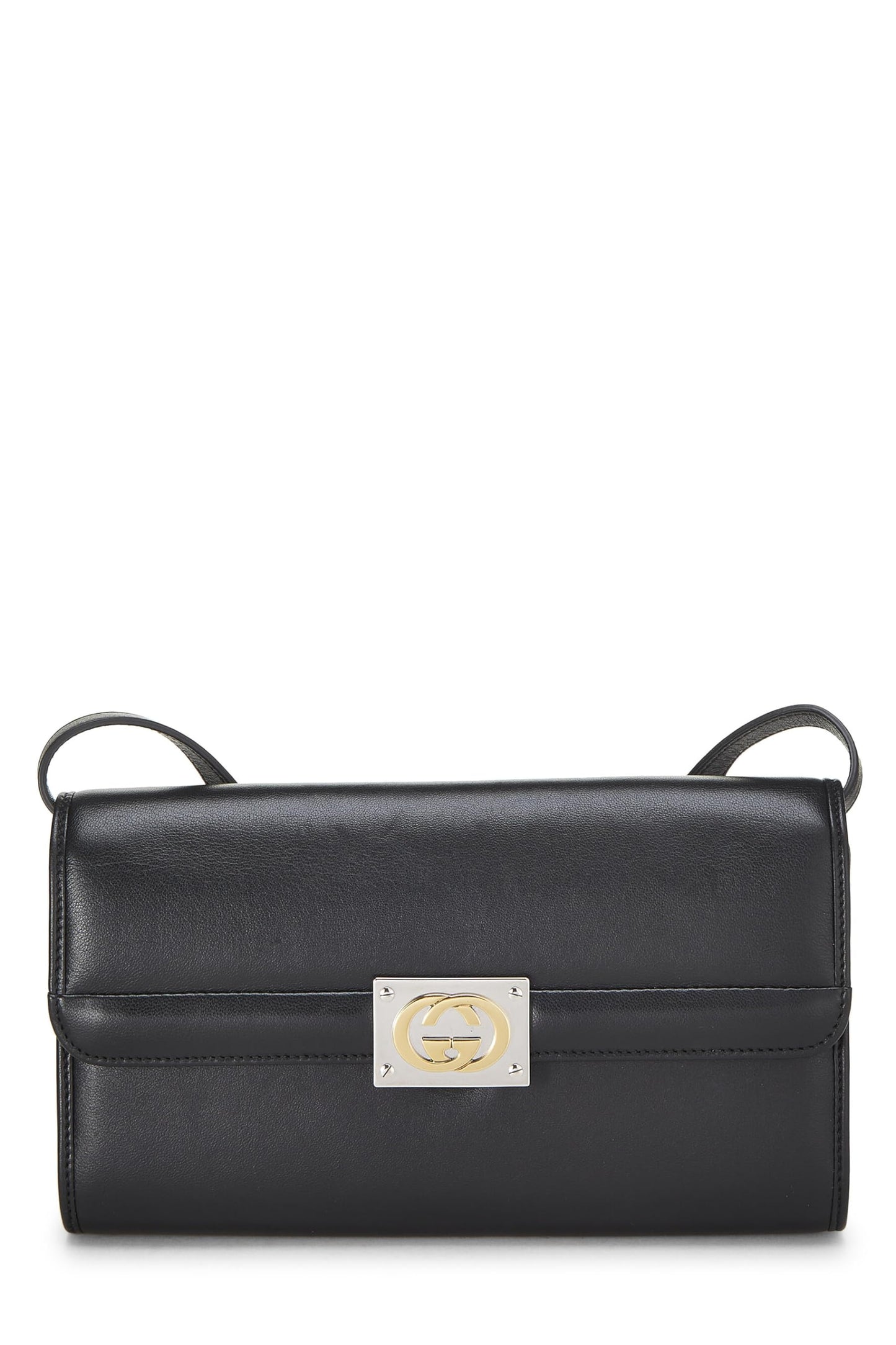 Gucci, Pre-Loved Black Leather Matisse Convertible Clutch, Black