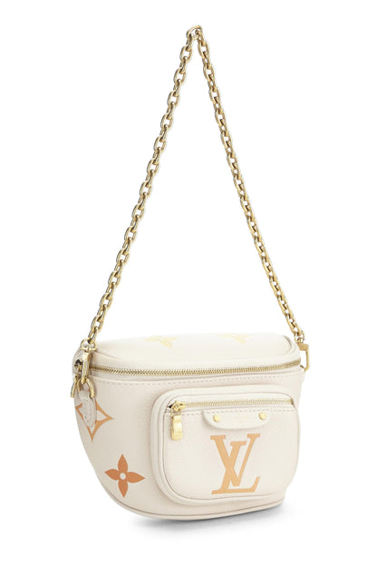 Louis Vuitton, Pre-Loved Cream Giant Monogram Empreinte Bumbag Mini, Cream