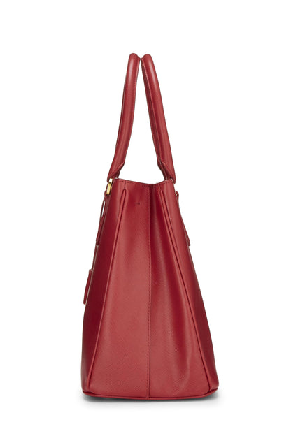 Prada, sac fourre-tout Executive moyen en saffiano rouge d'occasion, rouge