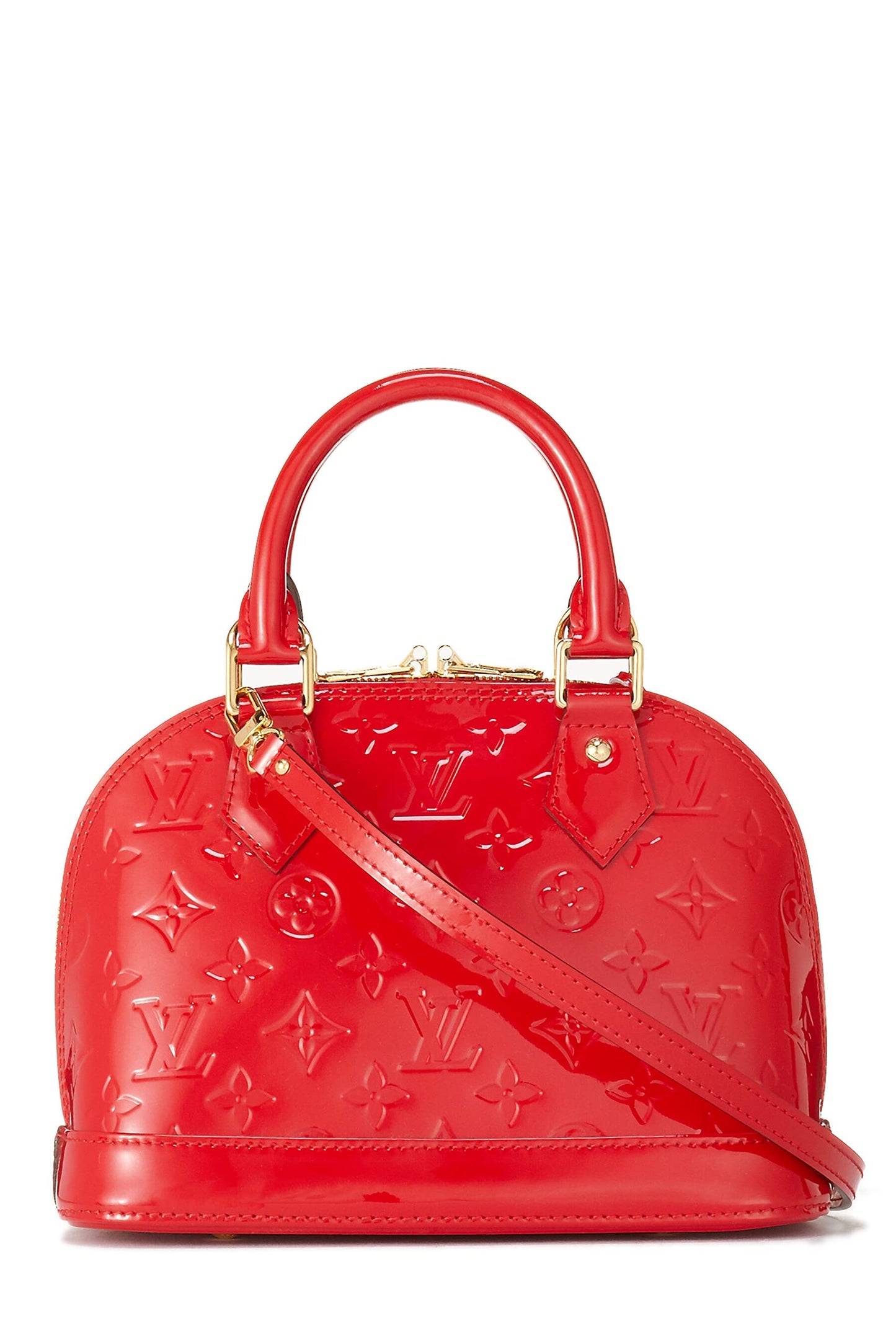 Louis Vuitton, Vernis Alma BB Cerise Monogram d'occasion, Rouge