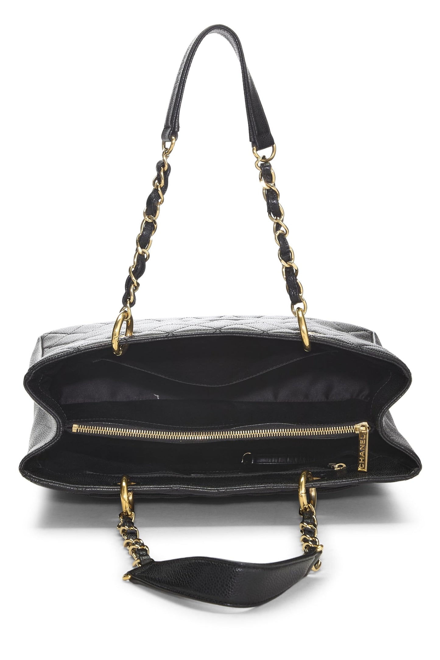 Chanel, Grand sac cabas matelassé noir Caviar d'occasion (GST), noir