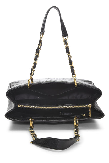 Chanel, Grand sac cabas matelassé noir Caviar d'occasion (GST), noir