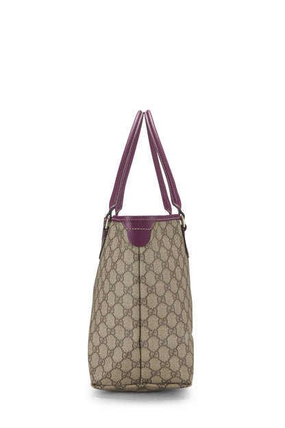 Gucci, Pre-Loved Purple Original GG Supreme Canvas Tote, Purple