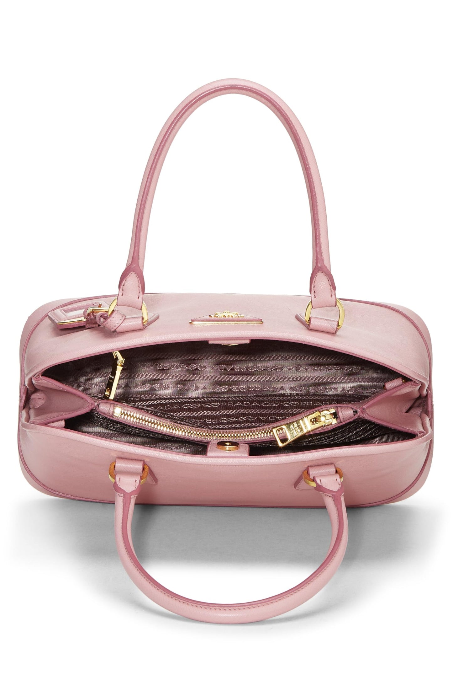 Prada, sac fourre-tout en saffiano rose pastel d'occasion, rose