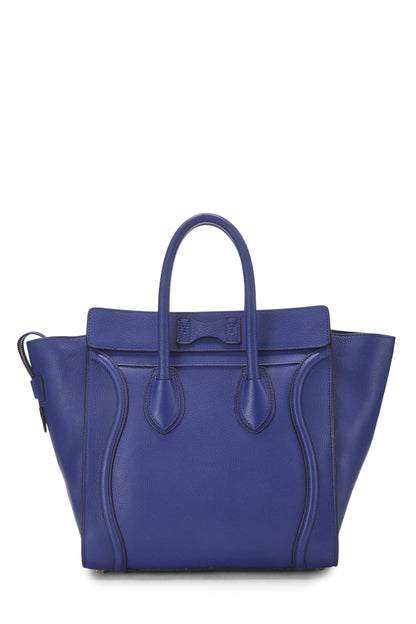 Céline, Pre-Loved Blue Calfskin Leather Luggage Mini, Blue