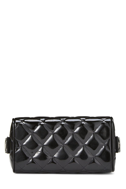 Chanel, sac à main en cuir verni noir d'occasion, noir