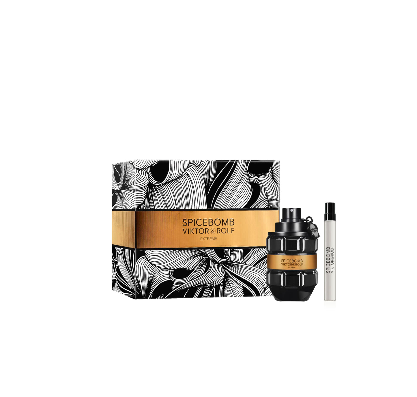 Viktor&amp;Rolf - Spicebomb Eau de Toilette Extreme - Set de regalo para hombre - Colonia amaderada y especiada - Colonia para hombre - Con notas cítricas y de tabaco - 3 fl oz y 0.33 fl oz